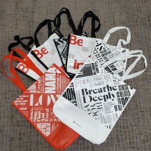 Lot of 7 reusable Lululemon Tote Bags